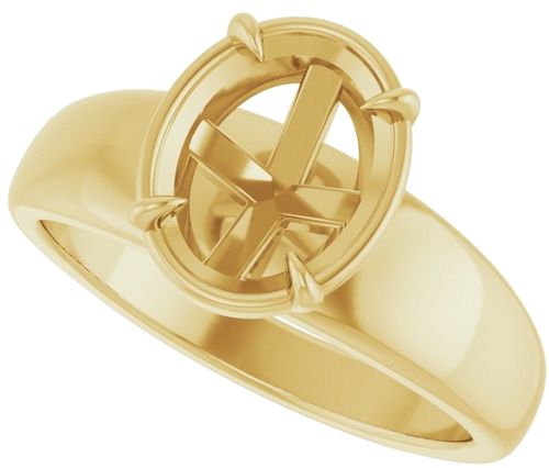 Sužadėtuvių Žiedas „Claw-Prong Solitaire Bezel-Style“ 14k yellow gold Oval 9mm x 7mm (5)