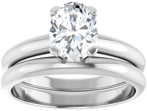 Sužadėtuvių Žiedas „Solitaire“ 14k white gold Oval 8mm x 6mm (8)