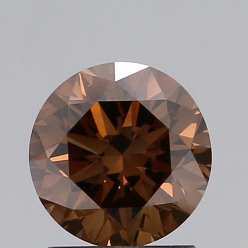 1.32 carat Fancy Dark Orangy Brown-VVS2 GD cut Natūralus Round Deimantas (1)