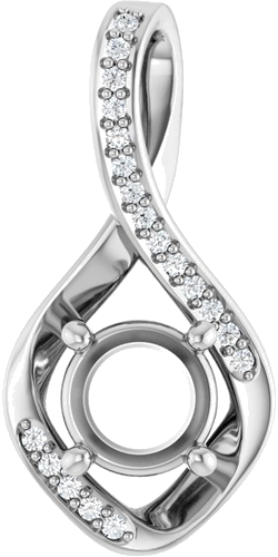 Pakabukas „Infinity-Inspired“ 14k white gold Round 6.5mm (1)