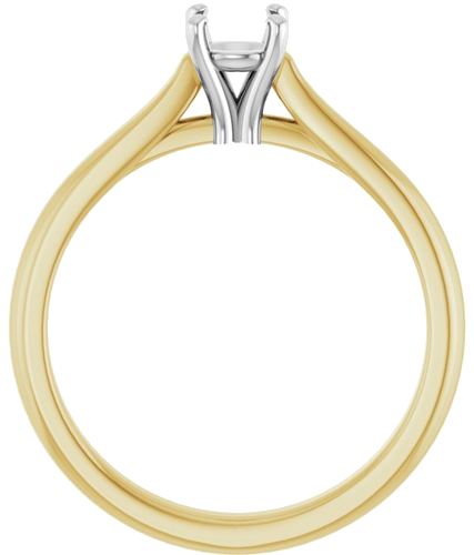 Sužadėtuvių Žiedas 14k yellow/white gold Round 4.8mm (2)