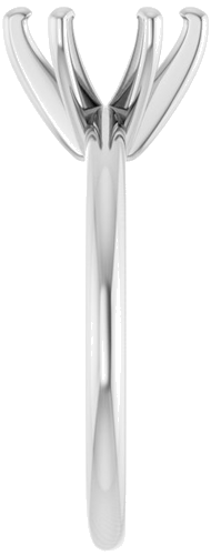 14K White  8 mm Round Solitaire Engagement Ring Mounting (4)