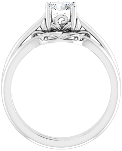 Sužadėtuvių Žiedas „Solitaire“ 585 Baltojo Aukso Round 5.8mm (7)