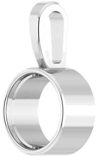 14K White 6 mm Round Bezel-Set Solitaire Pendant Mounting (2)