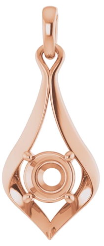 14K Rose  5.5 mm Round Pendant Mounting (1)