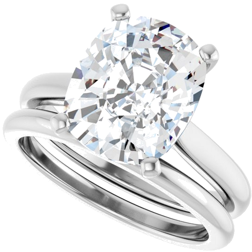 Sužadėtuvių Žiedas 14k white gold Elongated Cushion 11mm x 9mm (10)