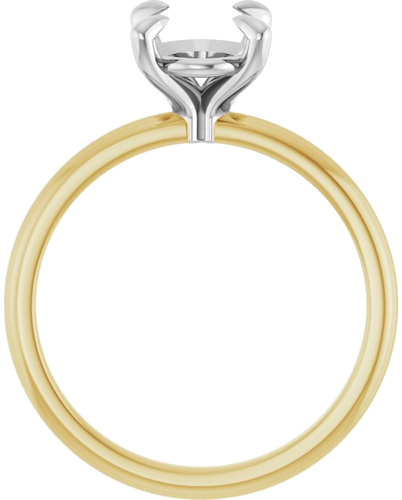 Sužadėtuvių Žiedas „Solitaire“ 750 Baltojo Ir Geltonojo Aukso Oval 9mm x 7mm (2)