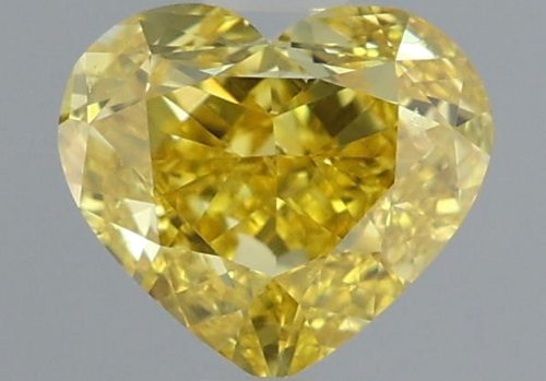 1.01 carat Fancy Vivid Yellow-SI1 Natūralus Heart Deimantas (1)