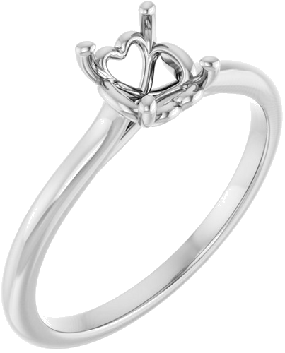 Sužadėtuvių Žiedas „Solitaire“ 10k white gold Oval 7mm x 5mm (1)