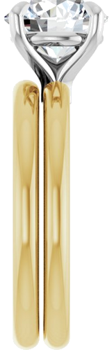 Sužadėtuvių Žiedas 585 Baltojo Ir Geltonojo Aukso Round 8.2mm (9)