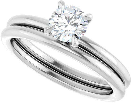Sužadėtuvių Žiedas „Claw-Prong Solitaire“ 14k white gold Round 5.2mm (10)