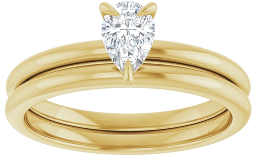 Sužadėtuvių Žiedas „Solitaire“ 585 Geltonojo Aukso Pear Shape 6mm x 4mm (8)