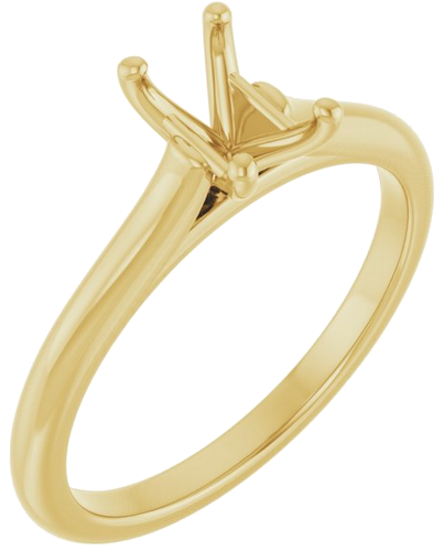 Sužadėtuvių Žiedas „Accented“ 14k yellow gold Emerald 6mm x 4mm (1)