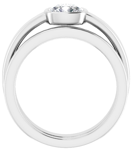 Sužadėtuvių Žiedas „Bezel-Set Solitaire“ 14k white gold Cushion 6mm (7)