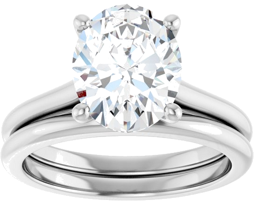 Sužadėtuvių Žiedas „Solitaire“ 585 Baltojo Aukso Oval 10mm x 8mm (8)