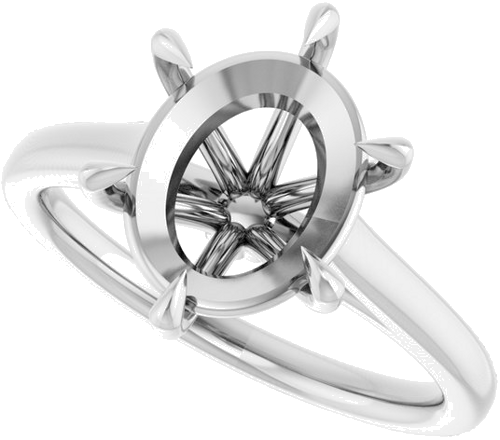 Sužadėtuvių Žiedas „Claw-Pong“ 14k white gold Oval 11mm x 9mm (5)