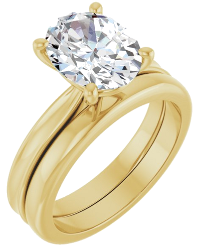 Sužadėtuvių Žiedas 14k yellow gold Oval 10mm x 8mm (6)