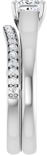 14K White 4.5 mm Square Solitaire Engagement Ring Mounting (9)