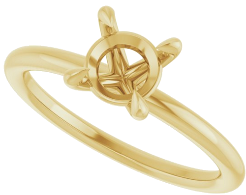 Sužadėtuvių Žiedas „Claw-Prong Solitaire“ 14k yellow gold Round 6.5mm (5)