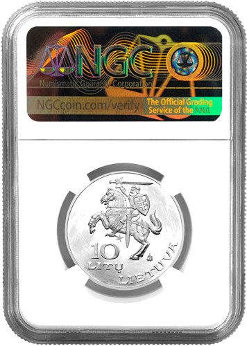 1994 Dainų šventė Lietuva 10 litų sidabrinė moneta PF 66 ULTRA CAMEO (2)