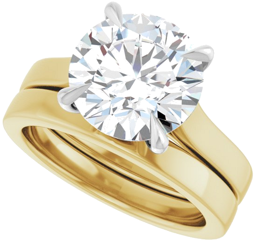 Sužadėtuvių Žiedas „Claw-Prong“ 14k yellow/white gold Round 10mm (10)