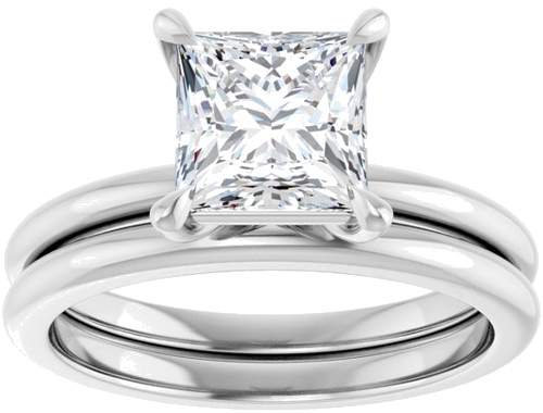 Sužadėtuvių Žiedas „Claw-Prong“ 14k white gold Square 6.5mm (8)