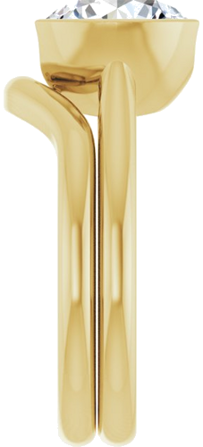 Sužadėtuvių Žiedas „Half Bezel Solitaire“ 750 Geltonojo Aukso Round 9mm (9)