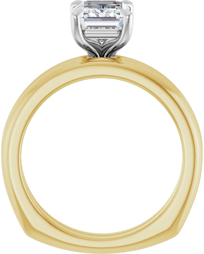 Sužadėtuvių Žiedas „Claw-Prong Euro Shank“ 14k yellow/white gold Emerald 8mm x 6mm (7)