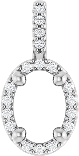 Pakabukas „Halo-Style“ 14k white gold Oval 7mm x 5mm (1)