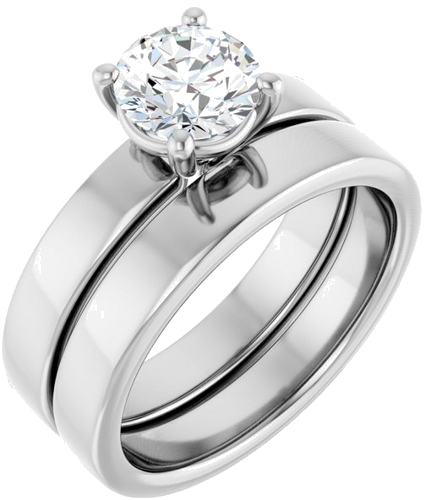 14K White 6.5 mm Round Solitaire Engagement Ring Mounting (6)