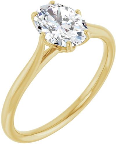 Sužadėtuvių Žiedas „Solitaire“ 585 Geltonojo Aukso Oval 8mm x 6mm (6)