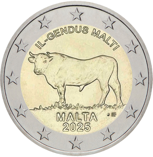 2025 Malta Ox Il Gendus Malti 2 Euro Coin BU in Card (4)