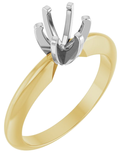 Sužadėtuvių Žiedas „Solitaire“ 14k yellow/white gold Round 5.5mm (1)
