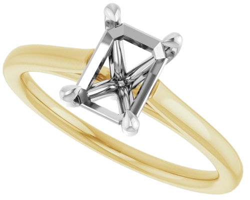Sužadėtuvių Žiedas „Claw-Pong“ 14k yellow/white gold Emerald 7mm x 5mm (5)