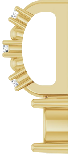 14K Yellow 4 mm Round .01 CTW Natural Diamond Semi-Set Charm Pendant (3)