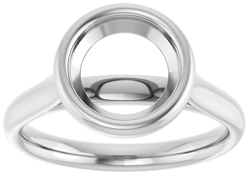 Sužadėtuvių Žiedas „Bezel-Set Solitaire“ 10k white gold Round 8.2mm (3)