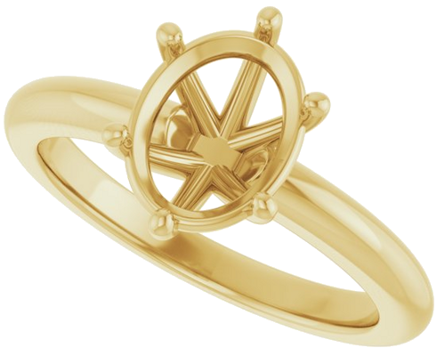 Sužadėtuvių Žiedas 14k yellow gold Oval 9mm x 7mm (5)