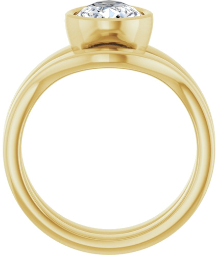Sužadėtuvių Žiedas „Bezel-Set Solitaire“ 14k yellow gold Pear 10mm x 7mm (7)