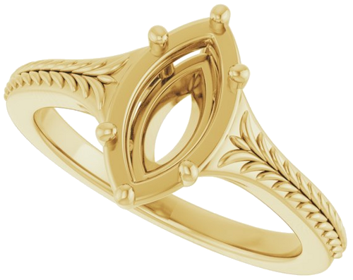 Sužadėtuvių Žiedas „Solitaire“ 10k yellow gold Marquise 10mm x 5mm (5)