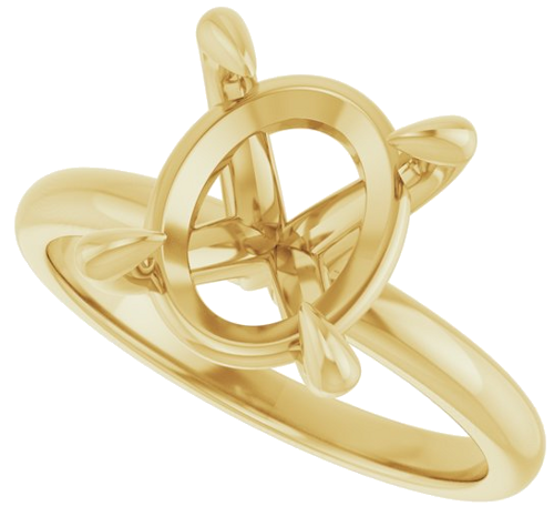 Sužadėtuvių Žiedas „Solitaire“ 585 Geltonojo Aukso Oval 11mm x 9mm (5)