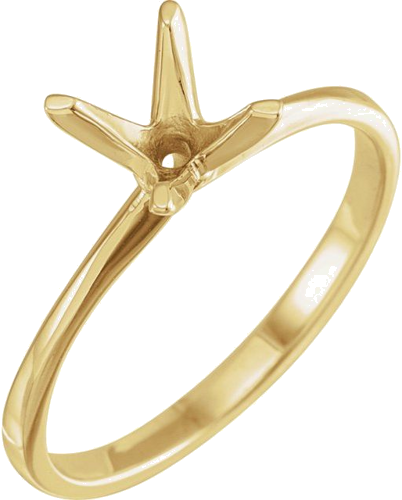 14K Yellow 5.2 mm Round Engagement Ring Mounting (1)