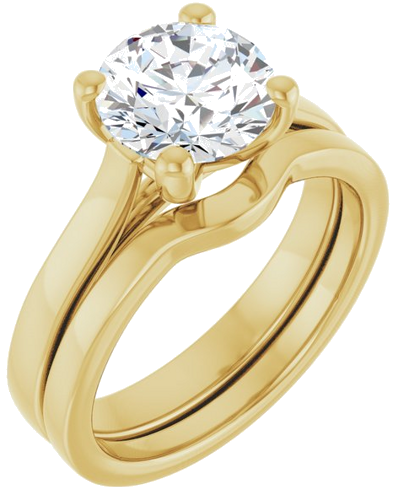 Sužadėtuvių Žiedas 18k yellow gold Round 8mm (6)