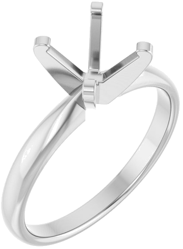 14K White 5.5 x 5.5 mm Square Solitaire Engagement Ring Mounting (1)