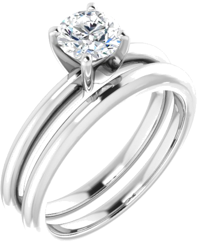 10K White  5.5 mm Round Solitaire Engagement Ring Mounting (6)