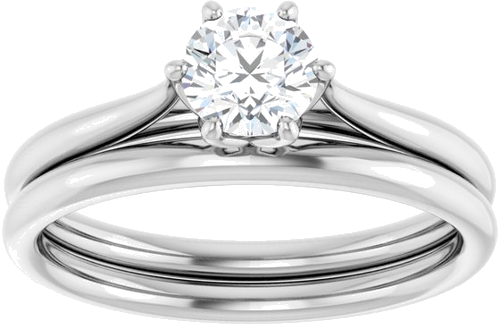 14K White 5.2 mm Round Engagement Ring Mounting (8)