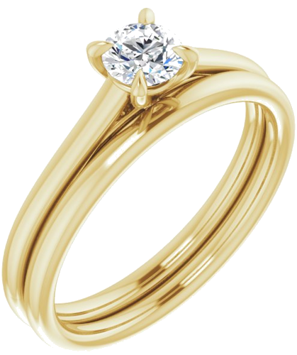 Sužadėtuvių Žiedas „Claw-Prong Solitaire“ 14k yellow gold Round 4.4mm (6)