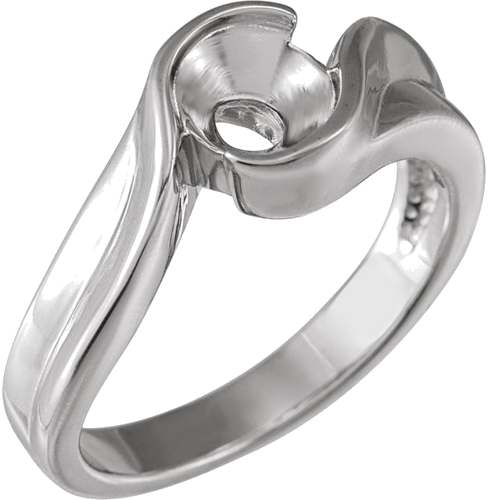 Sterling Silver 5.2 mm Solitaire Engagement Ring Mounting (1)