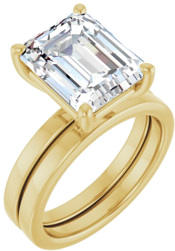 Sužadėtuvių Žiedas „Solitaire“ 14k yellow gold Emerald 11mm x 9mm (6)