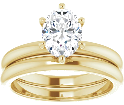 Sužadėtuvių Žiedas „Accented“ 14k yellow gold Oval 8mm x 6mm (9)