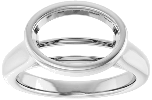 Sužadėtuvių Žiedas „Bezel-Set Solitaire“ 14k white gold Oval 11.5mm x 8mm (3)